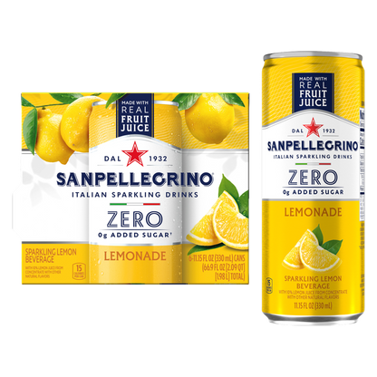 San Pellegrino Zero Sugar Lemonade Italian Sparkling Drink 6pk 11.15oz Btl