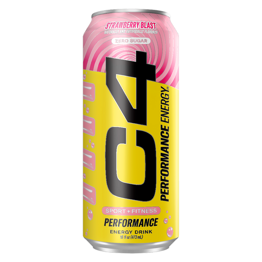 C4 Energy Zero Sugar Strawberry Blast 16oz Can