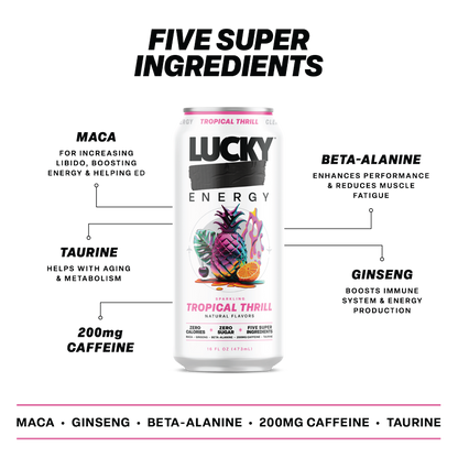 Lucky Energy Tropical Thrill 16oz Can