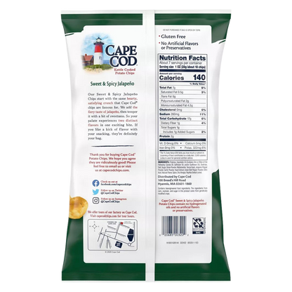 Cape Cod Sweet & Spicy Jalapeno Kettle Cooked Potato Chips 7.5oz