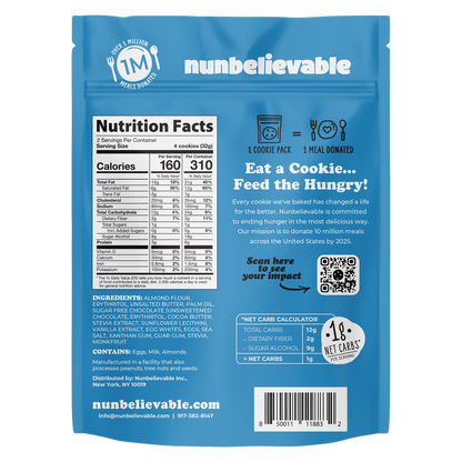 Nunbelievable Keto Chocolate Chip Cookies 2.26oz