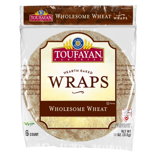 Toufayan Whole Wheat Wraps - 12ct