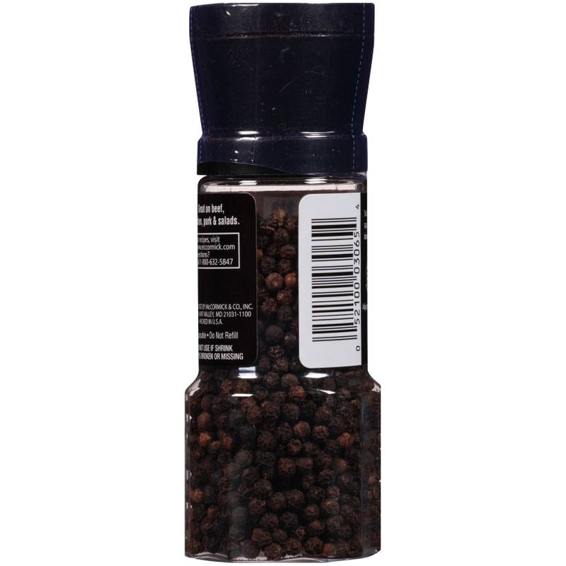 McCormick Black Peppercorn Grinder, 2.5oz.
