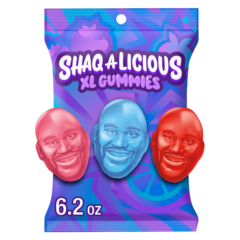 Shaq-A-Licious XL Gummies Original Flavor Chewy Gummy Candy, Bag 6.2 oz