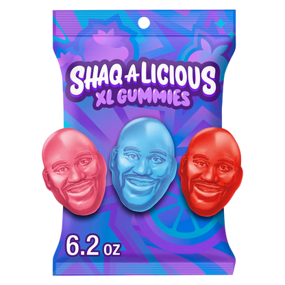Shaq-A-Licious XL Gummies Original Flavor Chewy Gummy Candy, Bag 6.2 oz