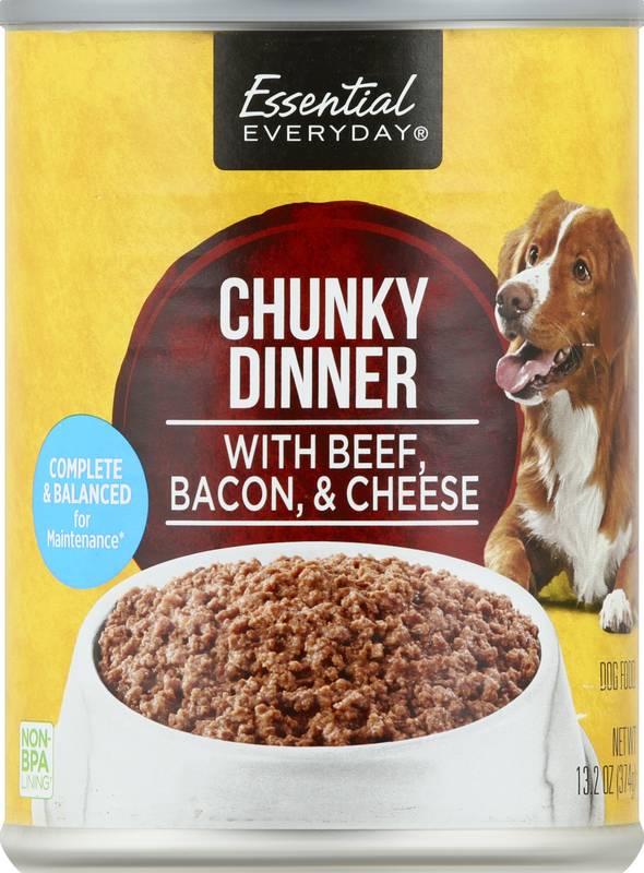 Essential Everyday Canned Beef and Bacon Dog Food - 13.2oz