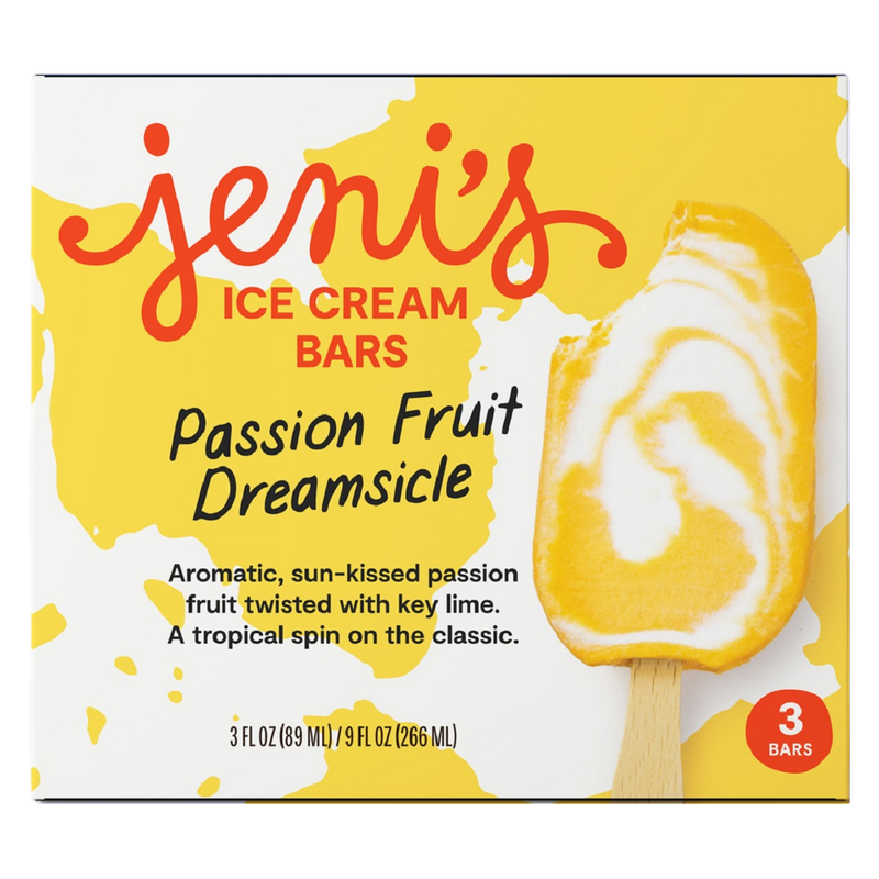 Jeni's Passion Fruit Dreamsicle Ice Cream Bar 3ct