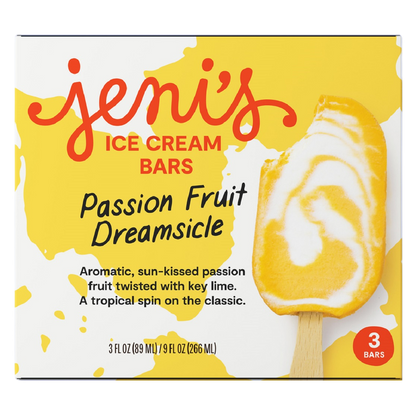 Jeni's Passion Fruit Dreamsicle Ice Cream Bar 3ct