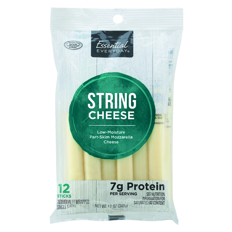 Essential Everyday Part-Skim Mozzarella String Cheese Individually Wrapped 12ct/12oz