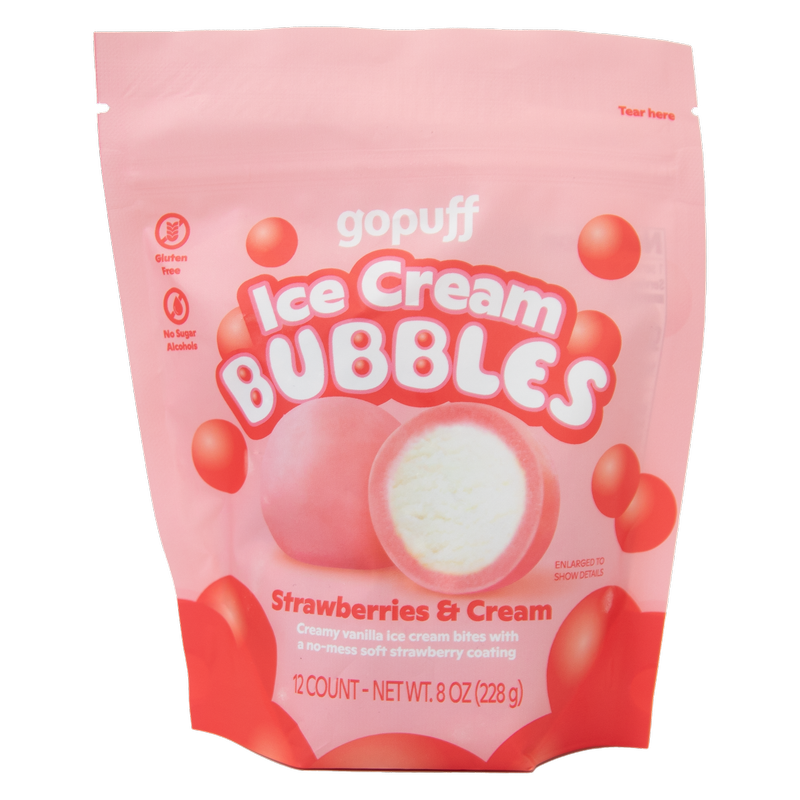 Gopuff Strawberries & Cream Ice Cream Bubbles - 8 oz