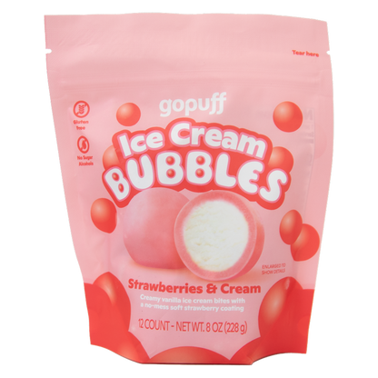 Gopuff Strawberries & Cream Ice Cream Bubbles - 8 oz