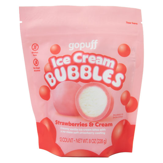 Gopuff Strawberries & Cream Ice Cream Bubbles - 8 oz