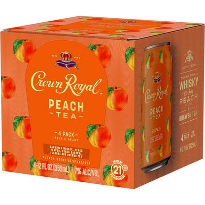 Crown Royal Peach Tea Canadian Whisky Cocktail 4pk 12oz Can 7% ABV