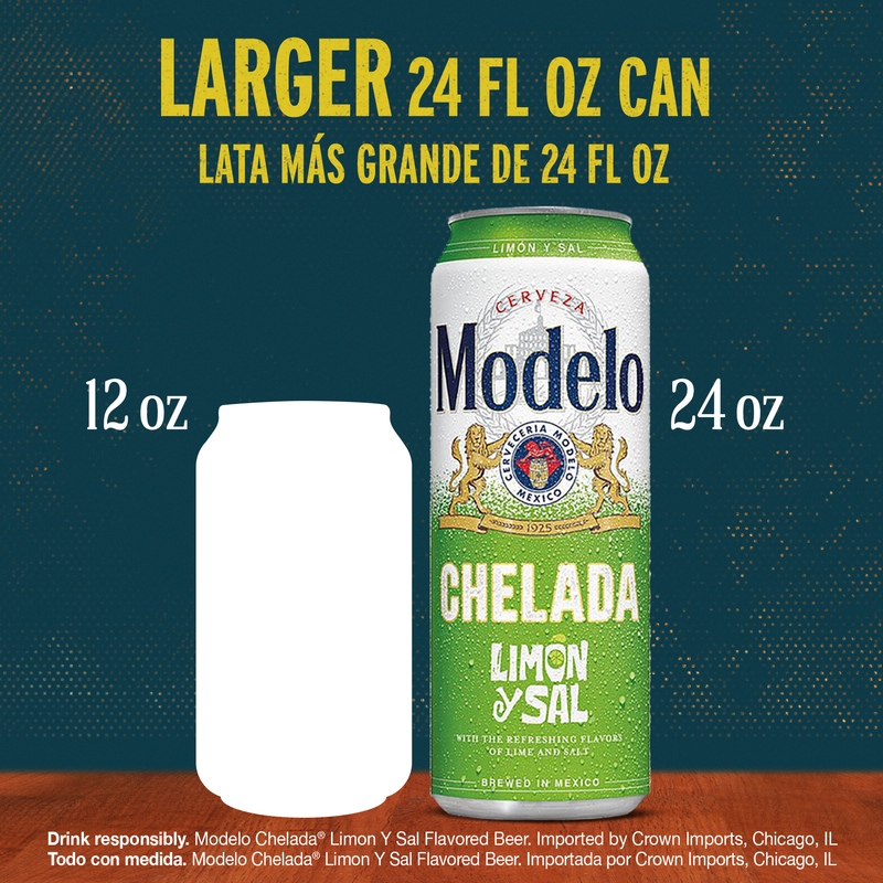 Modelo Chelada Limon Y Sal Single 24oz Can 3.5% ABV
