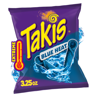 Takis Blue Heat Spicy Rolled Tortilla Chips Snack Size Bag 3.25oz