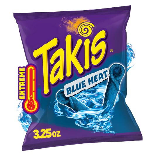 Takis Blue Heat Spicy Rolled Tortilla Chips Snack Size Bag 3.25oz