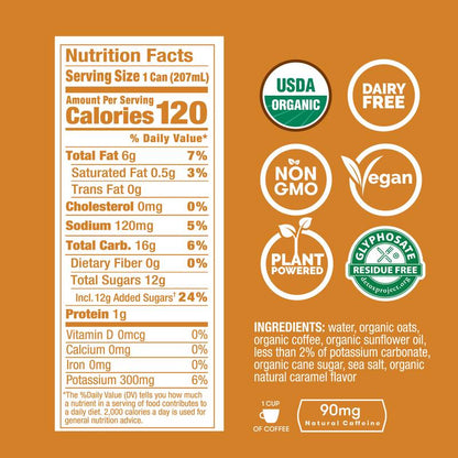 RISE Brewing Co. Salted Caramel Oat Milk Nitro Cold Brew Latte 7oz Can