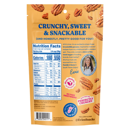 Evie's Texas Pecans Cinnamon Churro, 3 oz