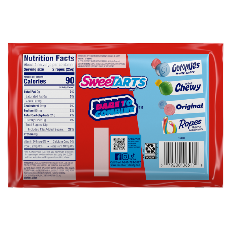 SweeTARTS Summer Ropes,  3.5oz