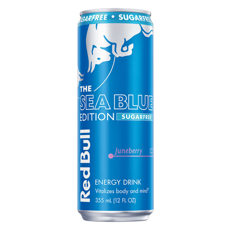 Red Bull Sugar Free Energy Drink The Sea Blue Edition Juneberry 12oz Can