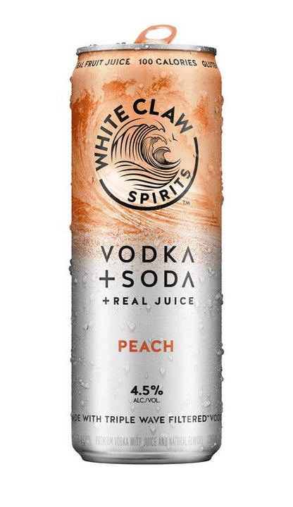 White Claw Hard Seltzer Vodka + Soda Peach 4pk 12oz Can 4.5% ABV