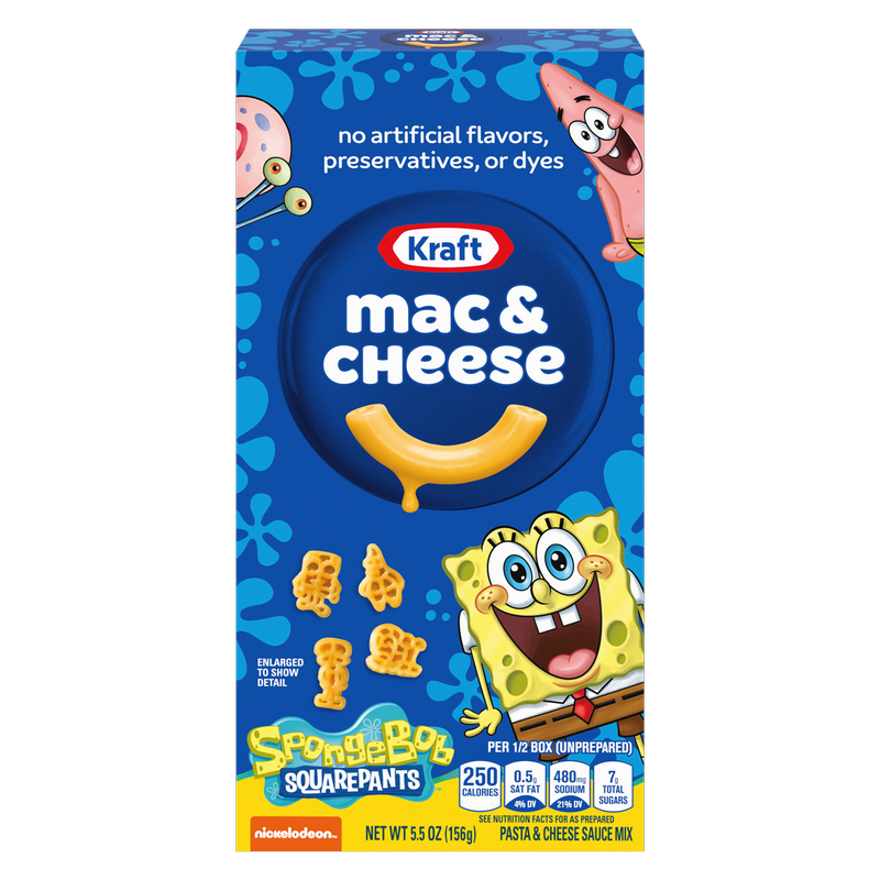 Kraft SpongeBob Shaped Mac-n-Cheese, 5.5oz