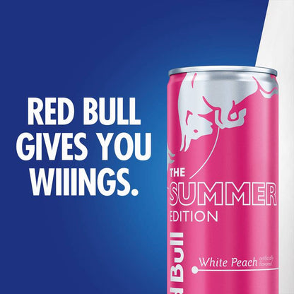 Red Bull White Peach The Summer Edition Energy Drink 4pk 12oz Can- XL