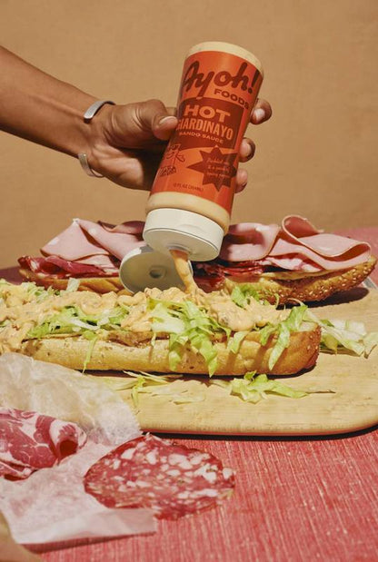 Ayoh! Hot Giardinayo Mayo Sando Sauce, 12oz. By Molly Baz
