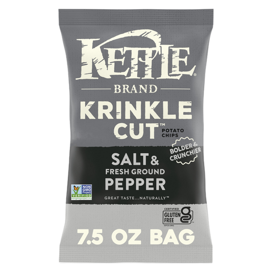Kettle Brand Krinkle Cut Salt & Pepper Chips 7.5oz