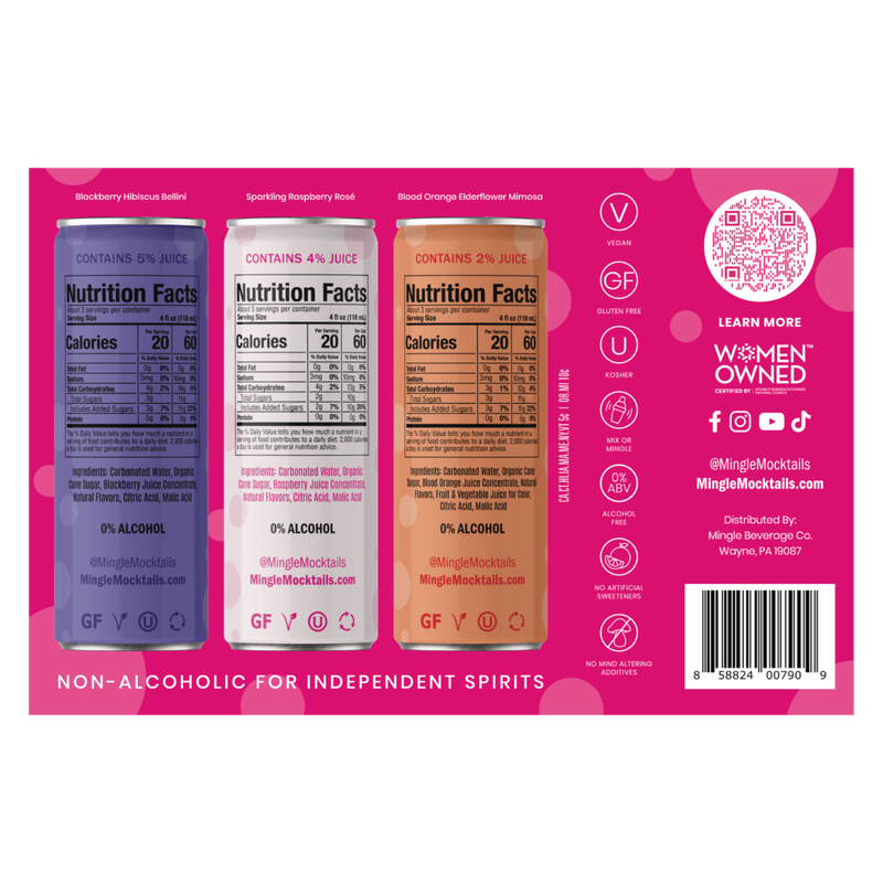 Mingle Mocktails Non-Alcoholic Sparkler Variety Pack 6pk 12oz Can
