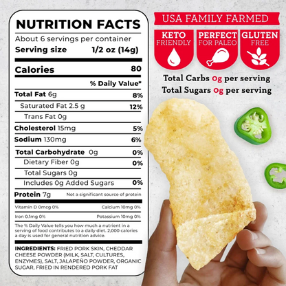 4505 Jalapeno Cheddar Pork Rinds, 3oz