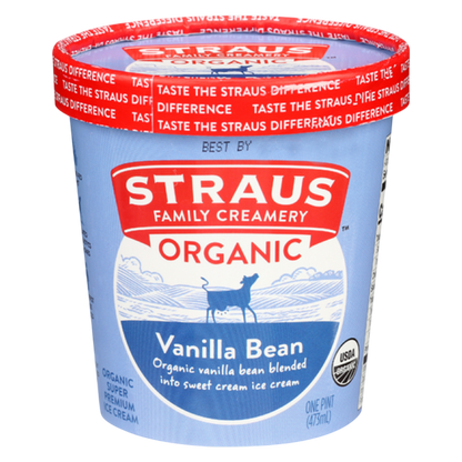 Straus Family Creamery Vanilla Bean Ice Cream Pint 16oz