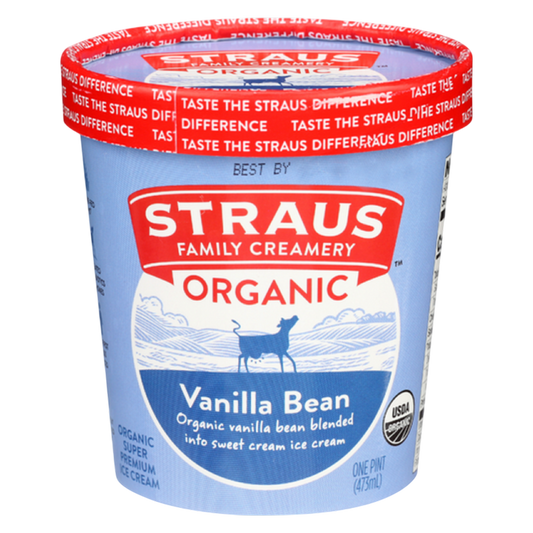 Straus Family Creamery Vanilla Bean Ice Cream Pint 16oz