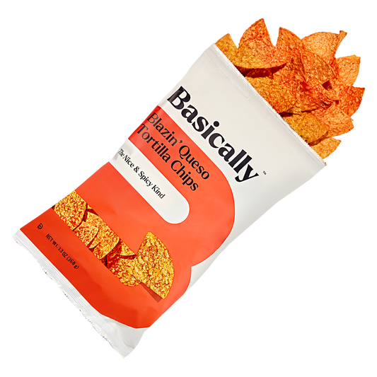 Basically Party Size Blazin' Queso Tortilla Chips 13oz