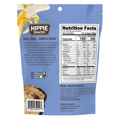 Hippie Snacks Gluten Free Chocolate Banana Bread Crisps 2.5oz