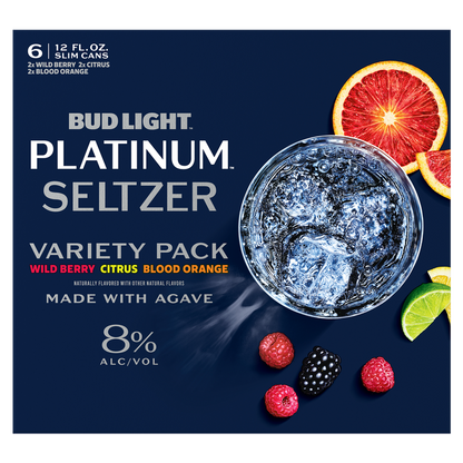 Bud Light Platinum Hard Seltzer Variety Pack 6pk 12oz Slim Cans 8% ABV