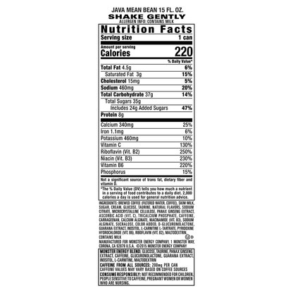 Monster Energy Java Mean Bean 15oz Can