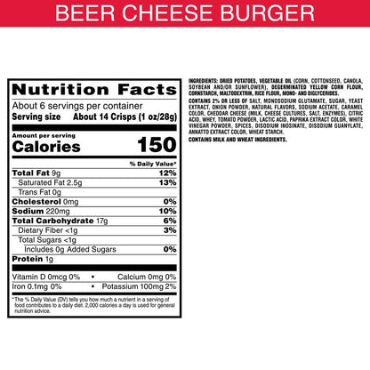 Pringles Beer Cheeseburger, 5.59 oz
