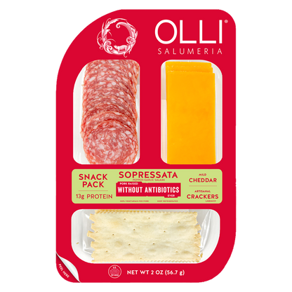 Olli Sopressata Salami & Cheddar Cheese Snack Pack - 2oz