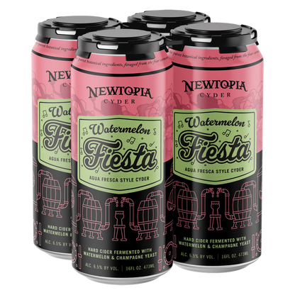 Newtopia Watermelon Fiesta Hard Cyder 4pk 16oz Can