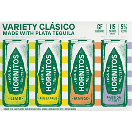 Hornitos Tequila Seltzer Variety Pack 8pk 12oz Box 5% ABV