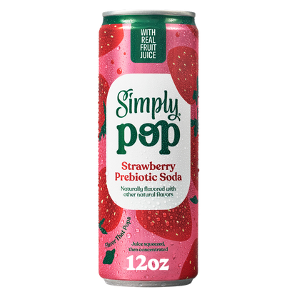 Simply Pop Strawberry Prebiotic Soda 12oz Can