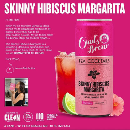 Owl's Brew Skinny Hibiscus Margarita 4pk 12oz Can 5% ABV