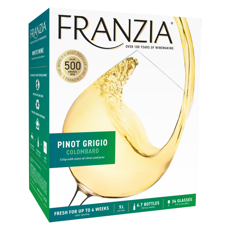 Franzia Pinot Grigio/Colombard Vintner Select White Wine 5L Box