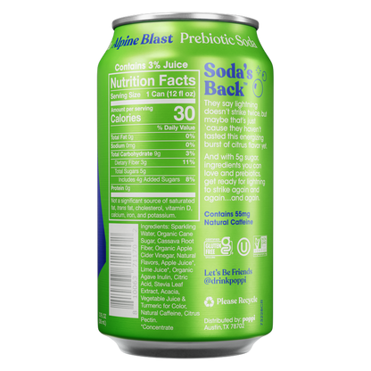 Poppi Prebiotic Soda Alpine Blast 12oz Can