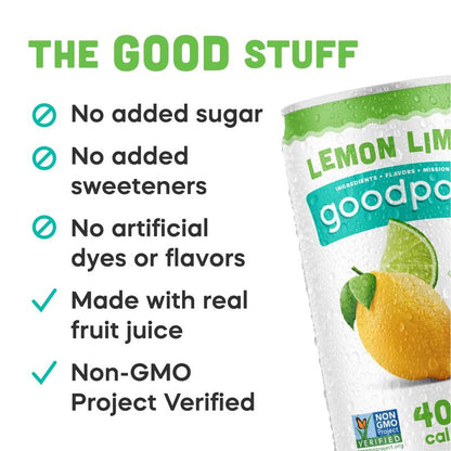 GoodPop Lemon Lime Juice & Bubbly Water 6pk 7.5oz Mini Can