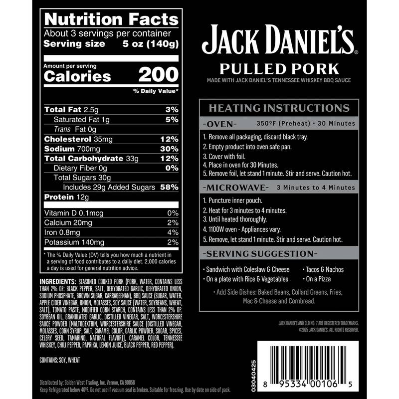 Jack Daniel's Seasoned And Cooked Pulled Pork - 16oz