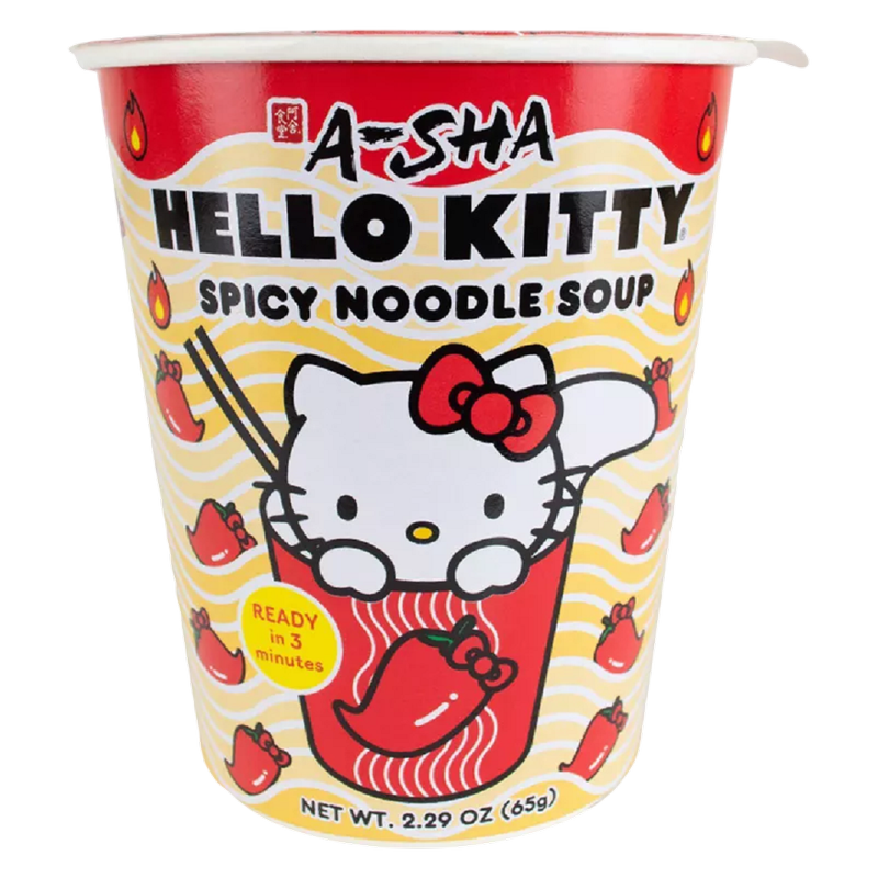 A-Sha Hello Kitty Spicy Cup Noodle Soup - 2.29oz