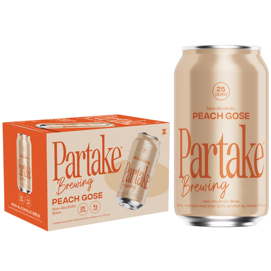 Partake Brewing Peach Gose Non-Alcoholic 6pk 12oz Can 0.5% Abv