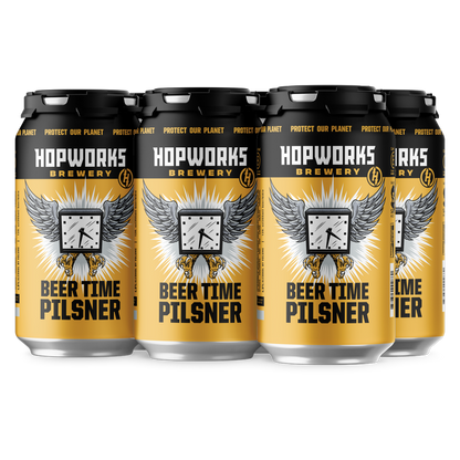 Hopworks Beer Time Pilsner 6pk 12oz Can 4.9% ABV